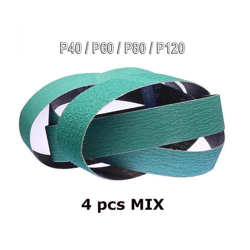 Rams Bralin 8 x 2 inch Rubber Expansion Centrifugal Wheel Working with Zirconia/Non-Woven Nylon Sanding Bands (Zirconia Belts 4 pcs Mix) - Image 2